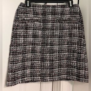 LOFT black and white tweed skirt.